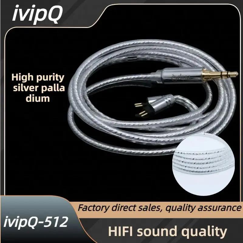 Câble de mise à niveau pour écouteurs en argent palladium de haute pureté ivipQ-512, avec/3.5/4.4/QD