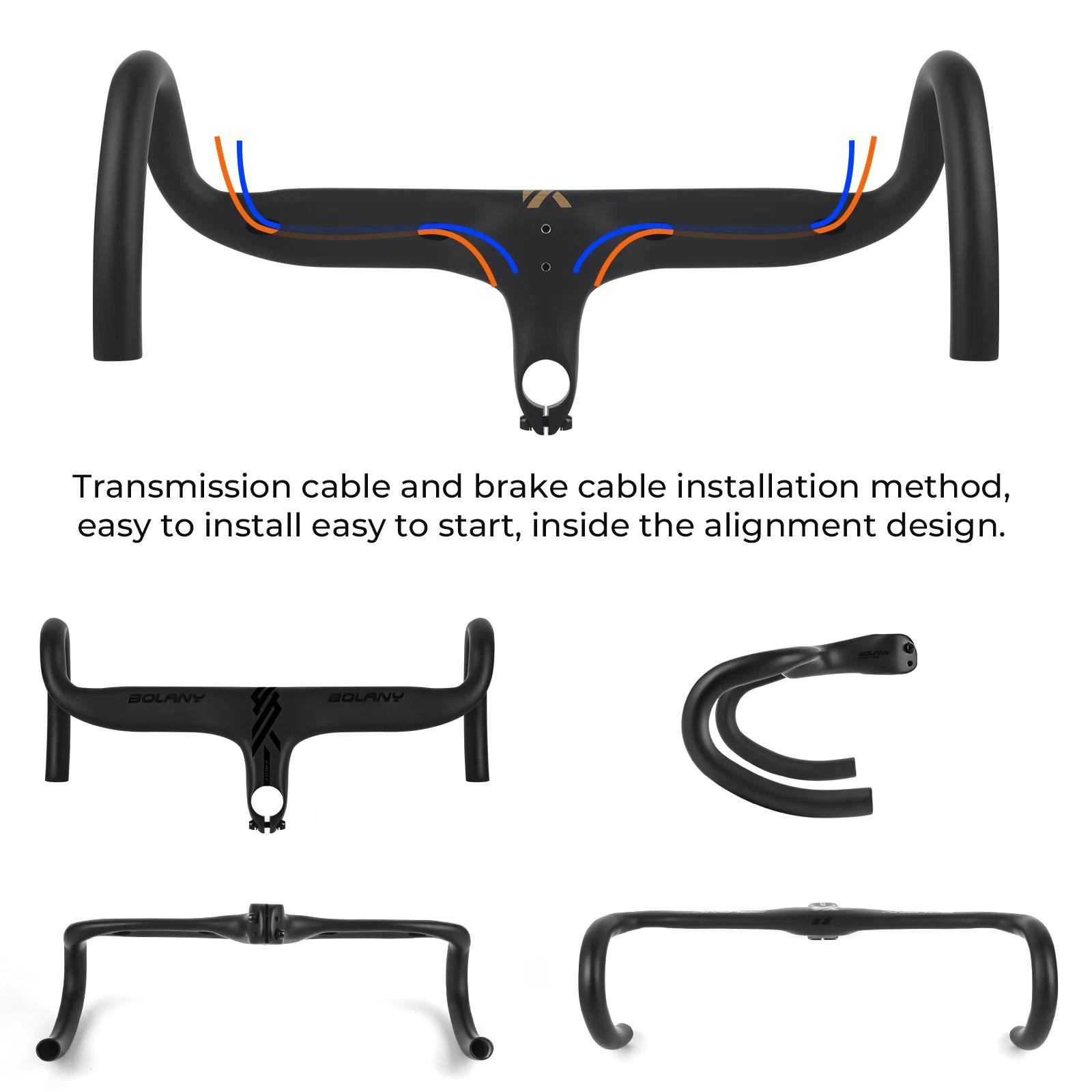 BOLANY-Guidon intégré en alliage d'aluminium pour vélo de route, pièces de bicyclette, 420mm, SAP 02