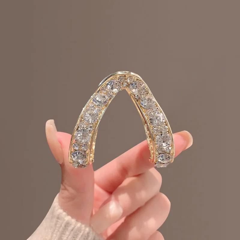 Mini pince à cheveux en strass pour femmes, petite mode, Anti-chute, queue de cheval haute, griffe,