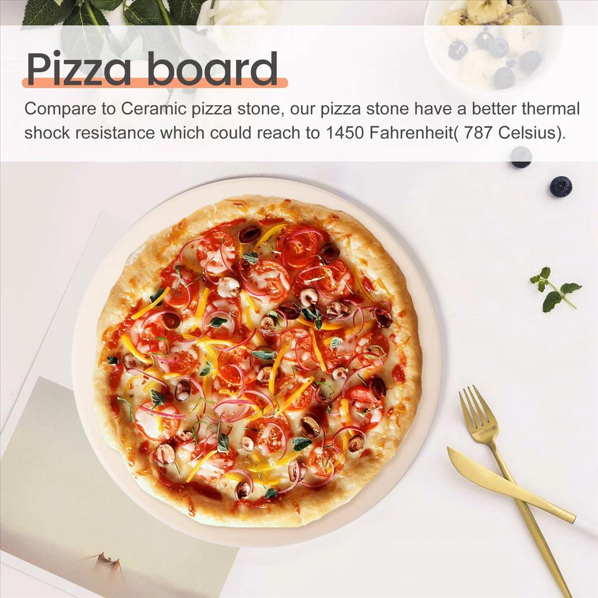 Pierre à Pizza en Céramique de 12 Pouces, Pierres de Cuisson/Poêle, Parfait pour le Grill et le Four