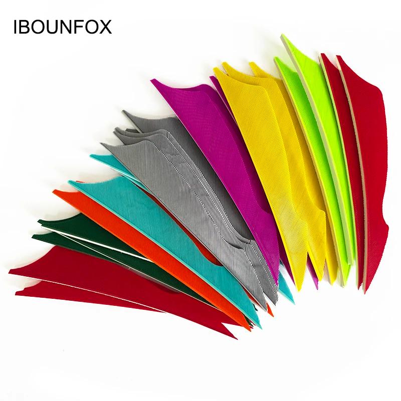 100 pièces IBOUNFOX 4 pouces plumes de flèche de dinde naturelle forme de piqûre Fletches de tir à l