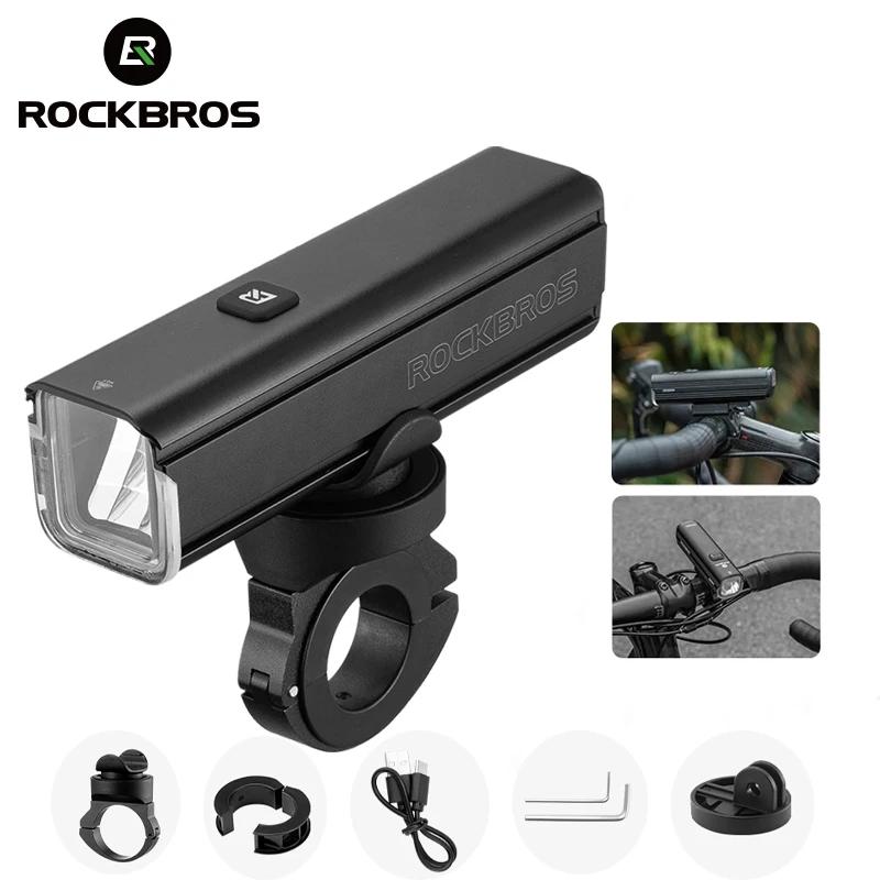 ROCKBROS – lumière de vélo 1000lm 4500mAh, lampe de poche IPX6, feu avant en aluminium, charge de Ty