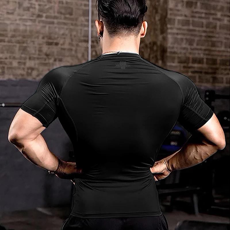 Chemises de Compression graphiques à manches courtes pour hommes, t-shirt d'entraînement de gymnasti