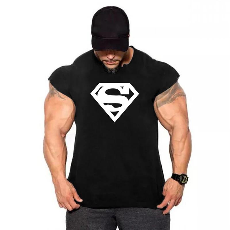 Maillot de sport en coton glacé pour homme, chemise en Y, haut de fitness, vêtements de musculation,