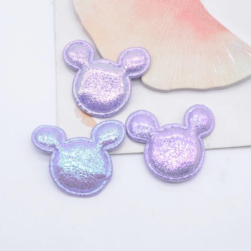 Tête de souris brillante, 50 pièces, 35x30mm, pour vêtements, chapeau, fournitures de couture, patch