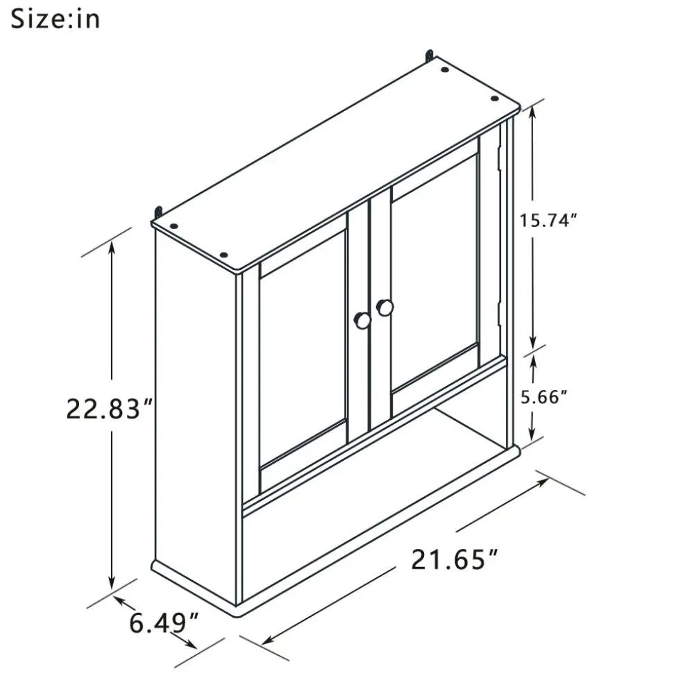 Dreamzon-Armoire HOWall avec portes et étagères à double miroir