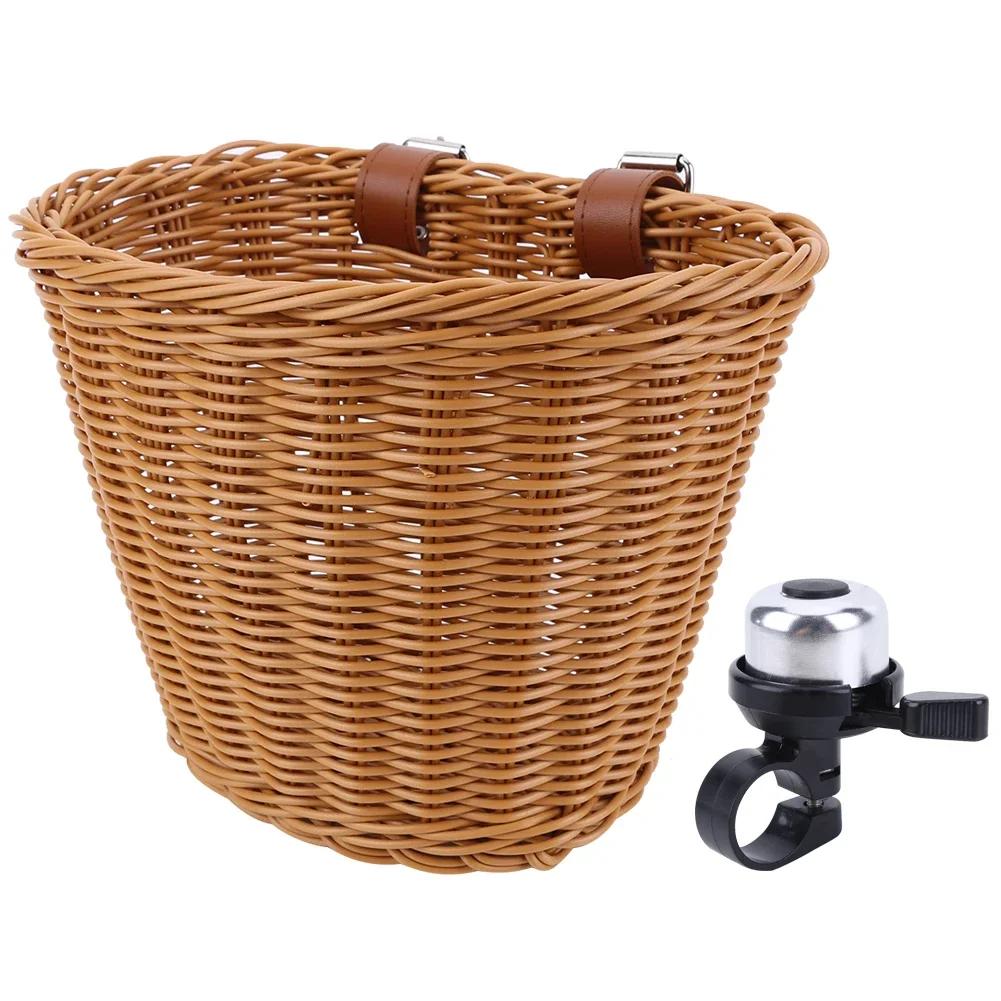 Mir de vélo tissé à la main pour guidon avant, panier de vélo traditionnel multifonction, étanche, e