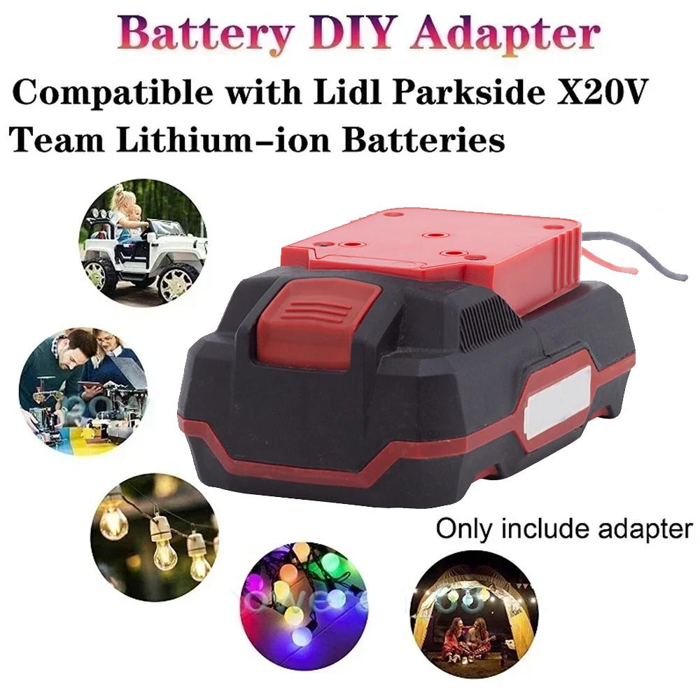 Adaptateur de batterie DIY pour batterie Lithium-ion Lidl Parkside X20V Team, fils 14AWG