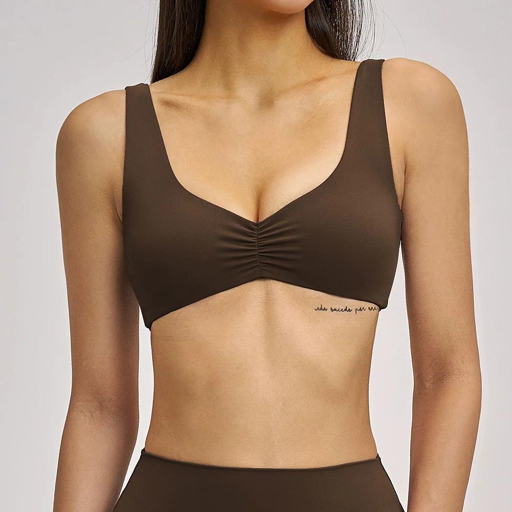 Nouveau soutien-gorge de sport d'été pour femme avec coussinets intégrés, respirant, pour le yoga, l