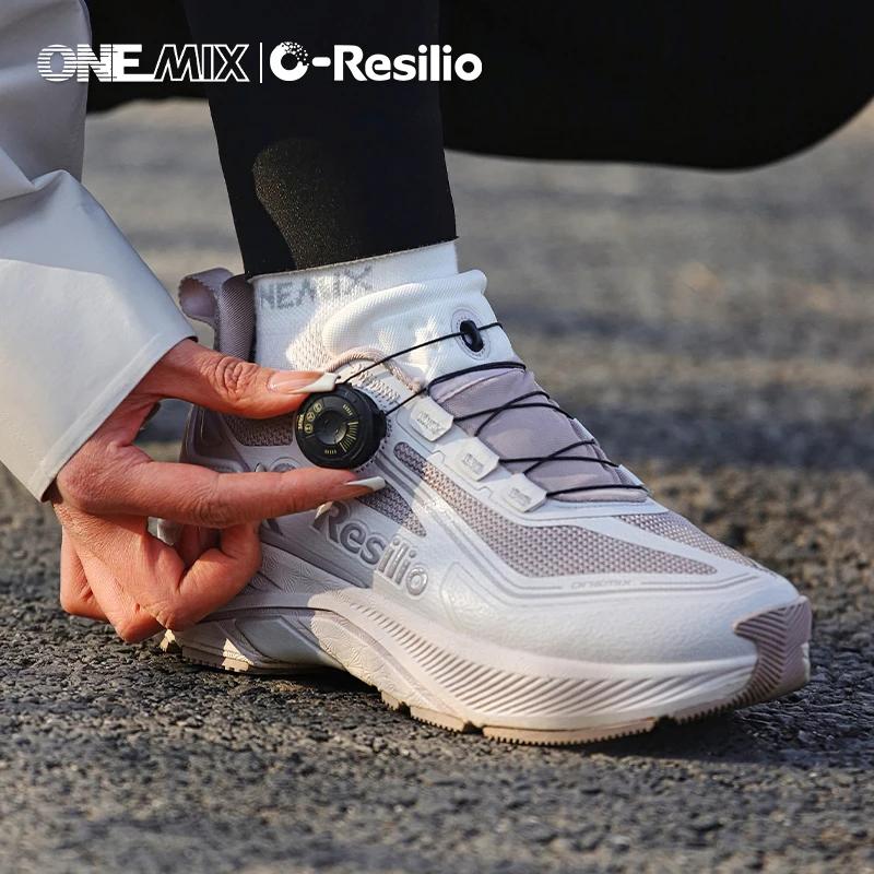 ONEMIX baskets de course en plein air hommes chaussures de sentier élastiques léger respirant femmes