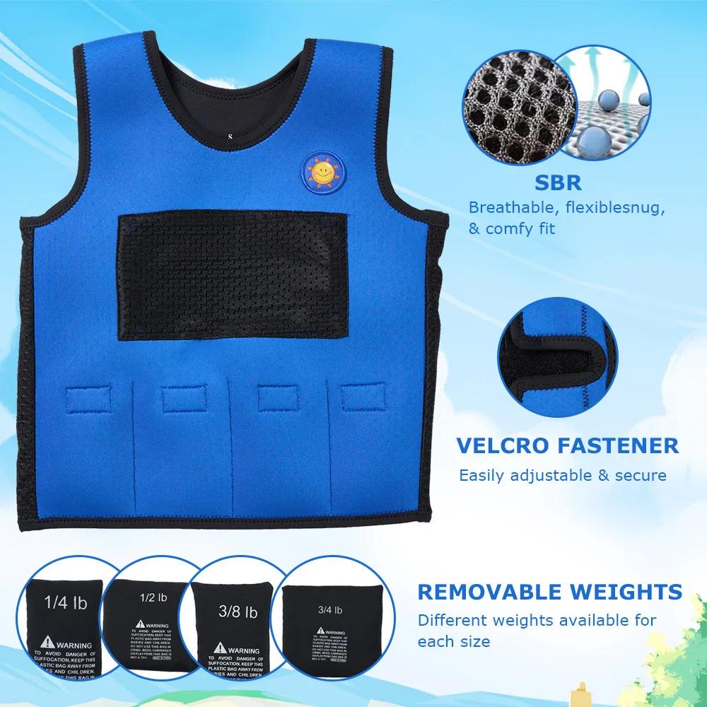 Gilet lesté sensoriel enfants autisme hyperactivité - Compression humeur traitement troubles