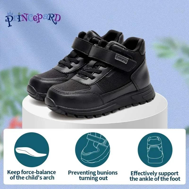 Princepard enfants baskets orthopédiques noir haut soutien de la voûte plantaire pour pieds plats co
