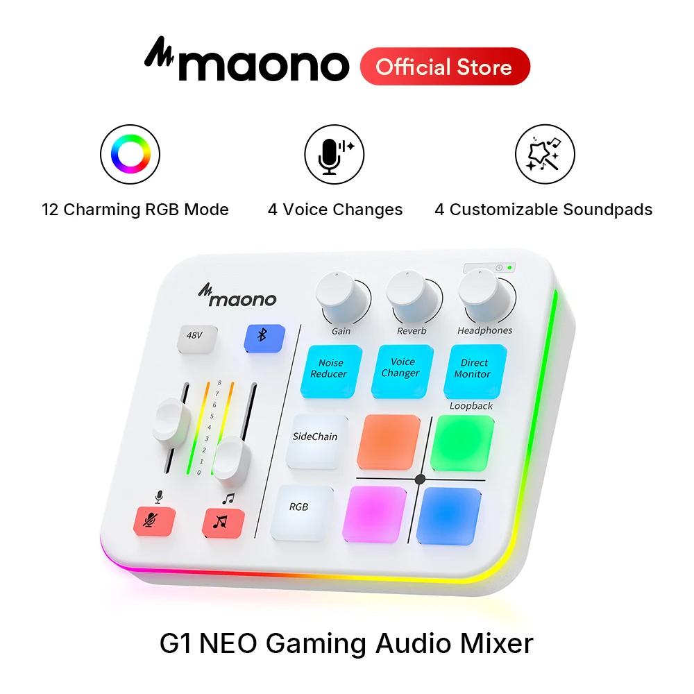 MAONO-G1 NEO Gaming Audio Mall, streaming 4 canaux, effets sonores personnalisés, RVB avec interface