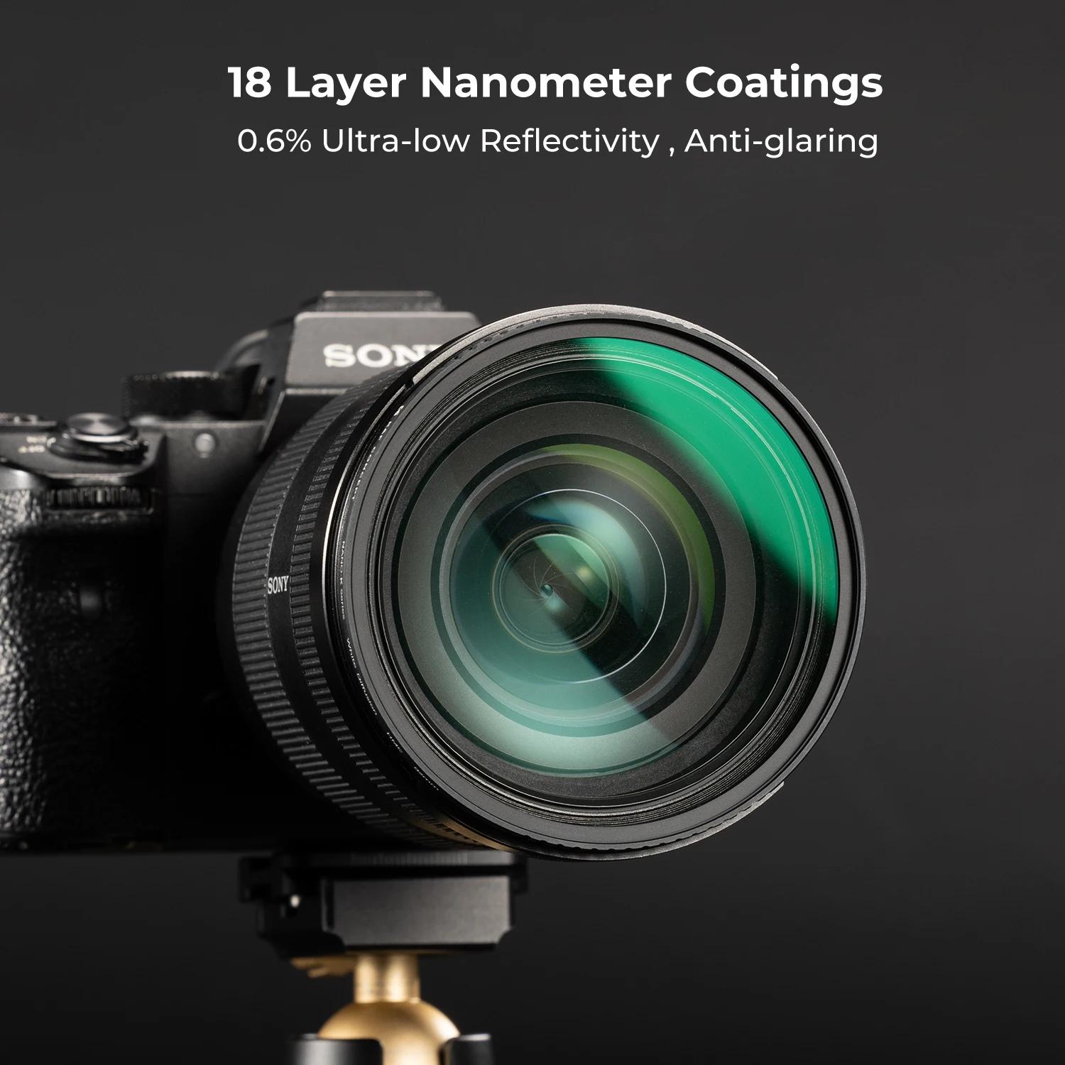 K&F CONCEPT Nouveau filtre Pro Mist blanc, filtre à effet cinématique avec 18 couches multicouches p