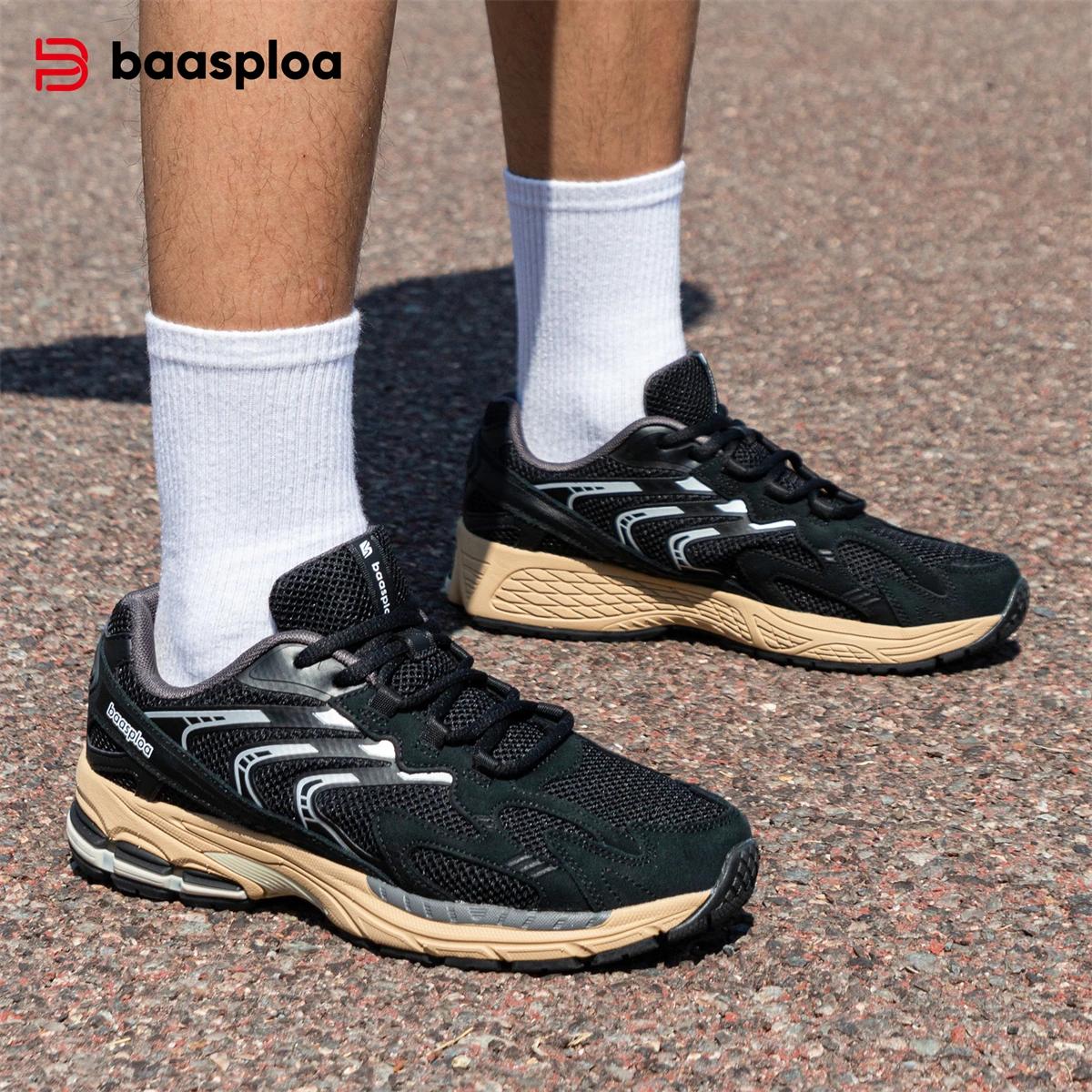 Bassploa-Chaussures de course décontractées pour hommes, baskets en maille, chaussures de sport resp