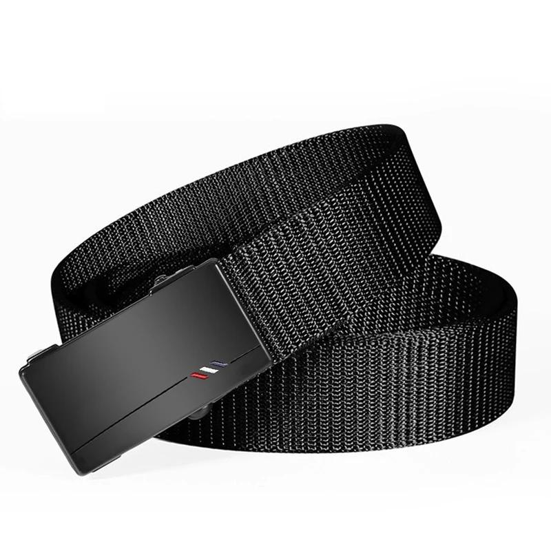 Ceinture en Nylon pour hommes, décontractée, toile tissée, respirante, boucle automatique, sangle de