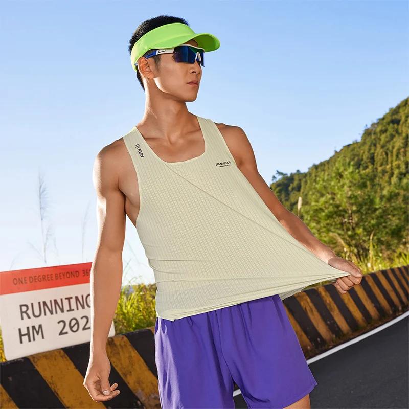 Gilet de sport pour hommes, flamme Air 361 degrés, Marathon d'été, course à pied, séchage rapide, Fi