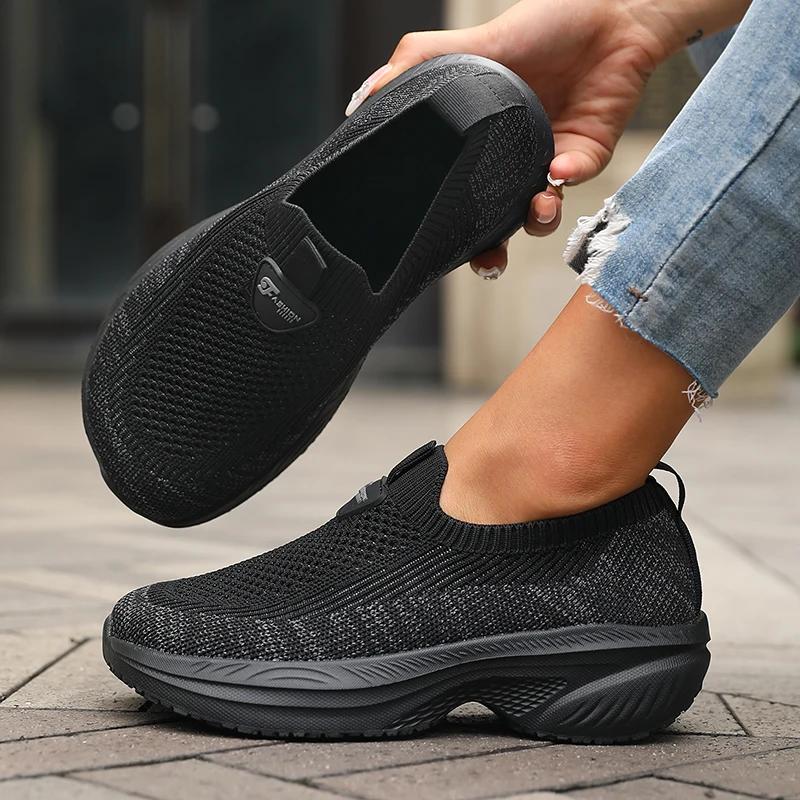 Femmes maille large dernière chaussure respirant doux baskets anti-dérapant résistant à l'usure en p