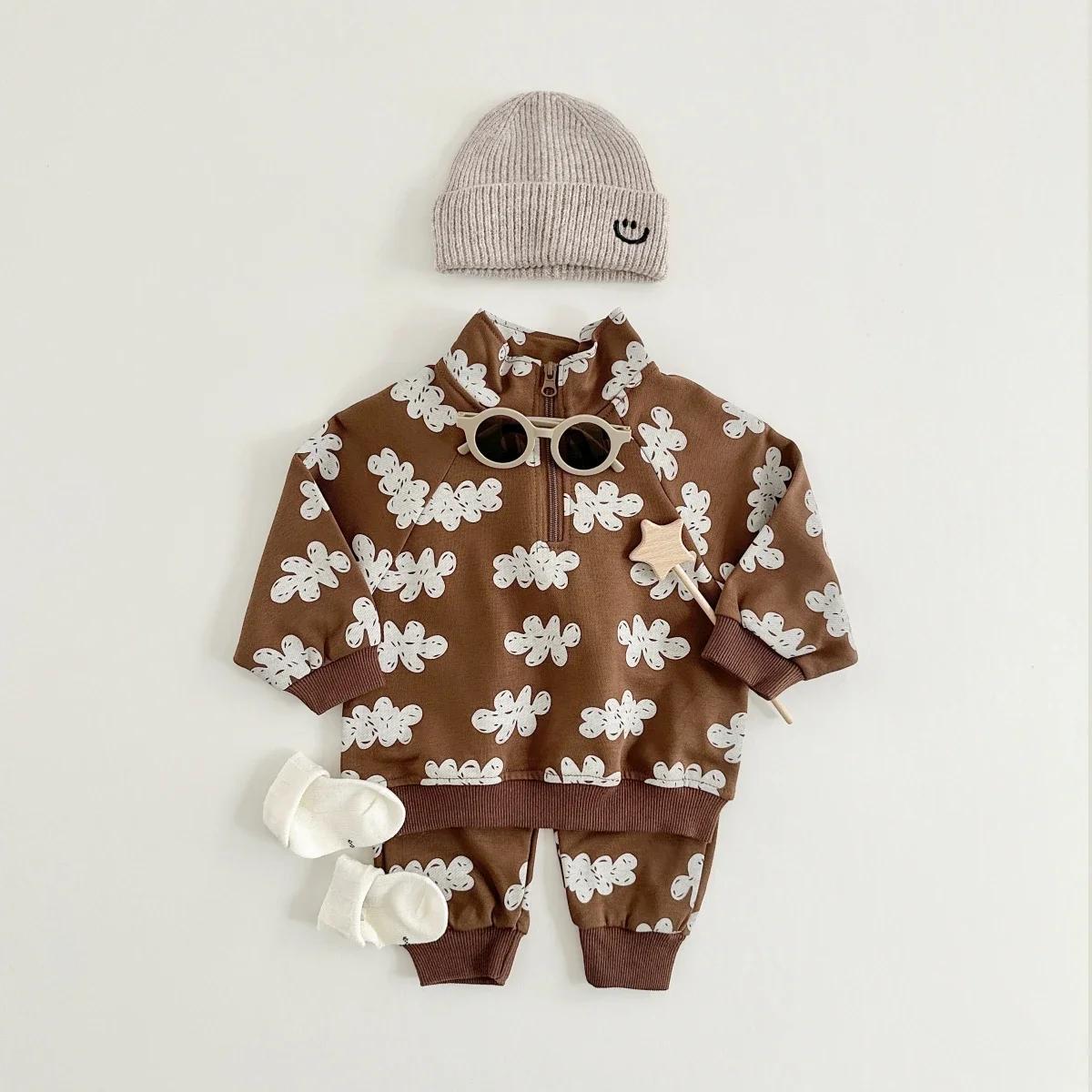 Ensemble de vêtements d'automne pour bébés garçons et filles, sweat-shirt à manches longues + pantal