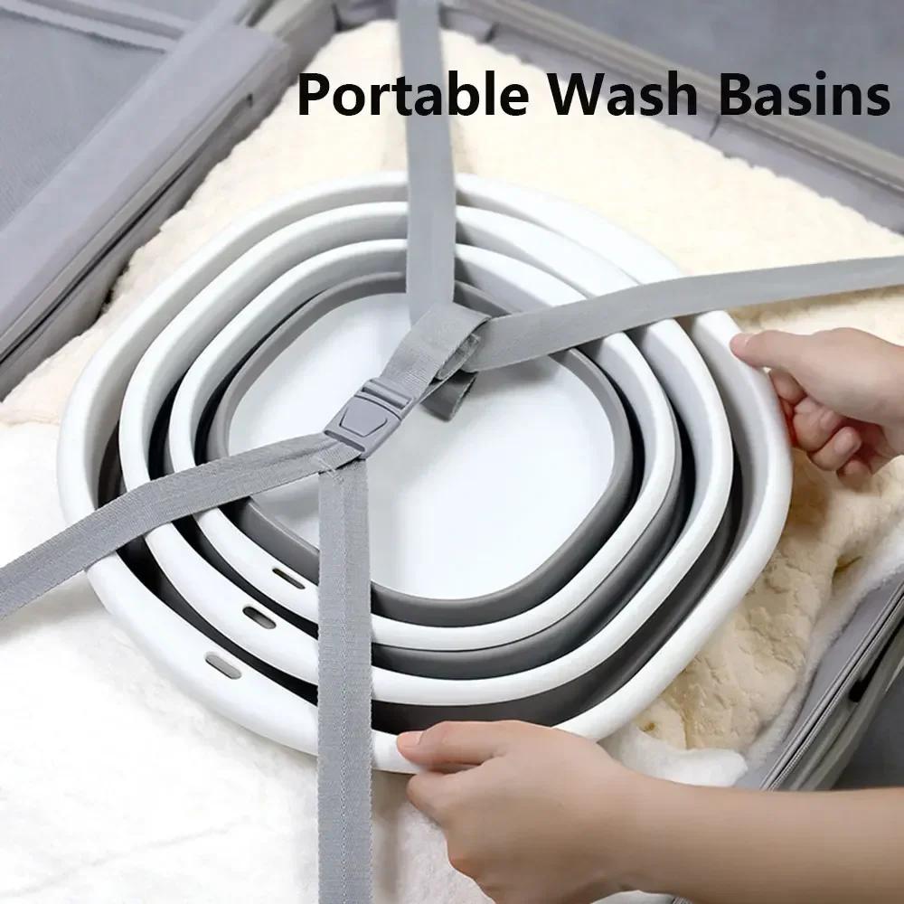 Lavabos pliants en plastique lavabos portables baignoire à linge pliante adulte bébé bassin de bain