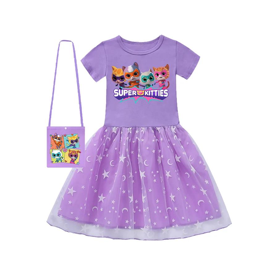 Vêtements d'extérieur Super Kitties, robe de princesse pour filles, tenues pour bébés filles, robes