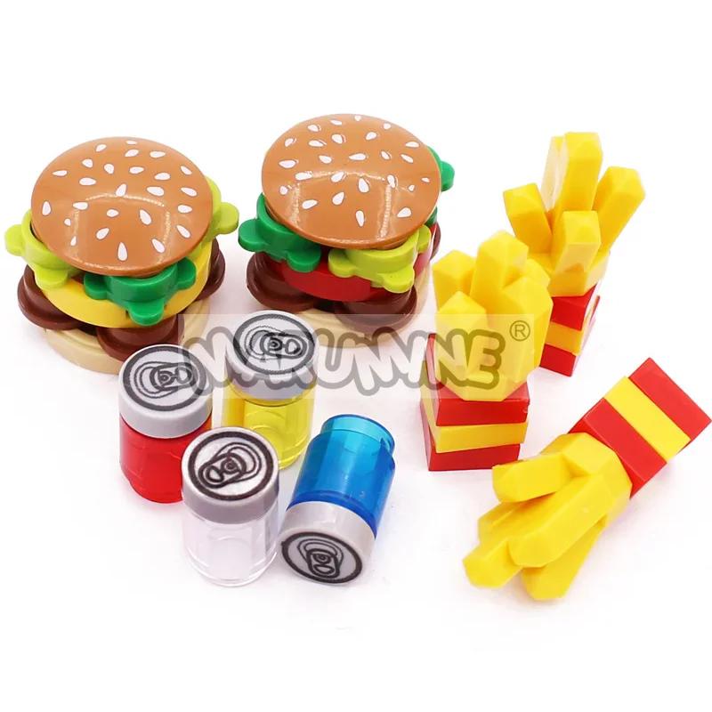 Marumine – Mini blocs de construction alimentaires, accessoires de cuisine, Hamburger, Pizza, frites