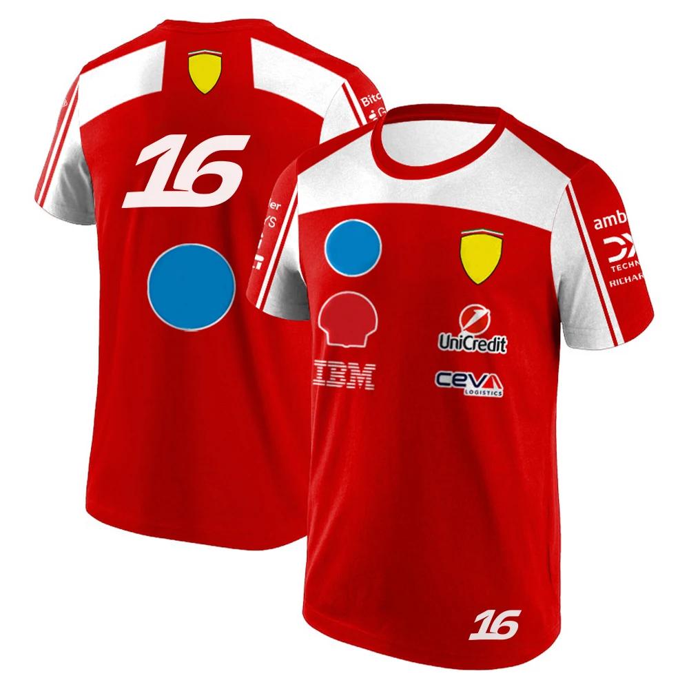 Nouveau T-shirt de course Charles Leclerc 16 2026, Hamilton 44, Hauts de sport d'extérieur à séchage