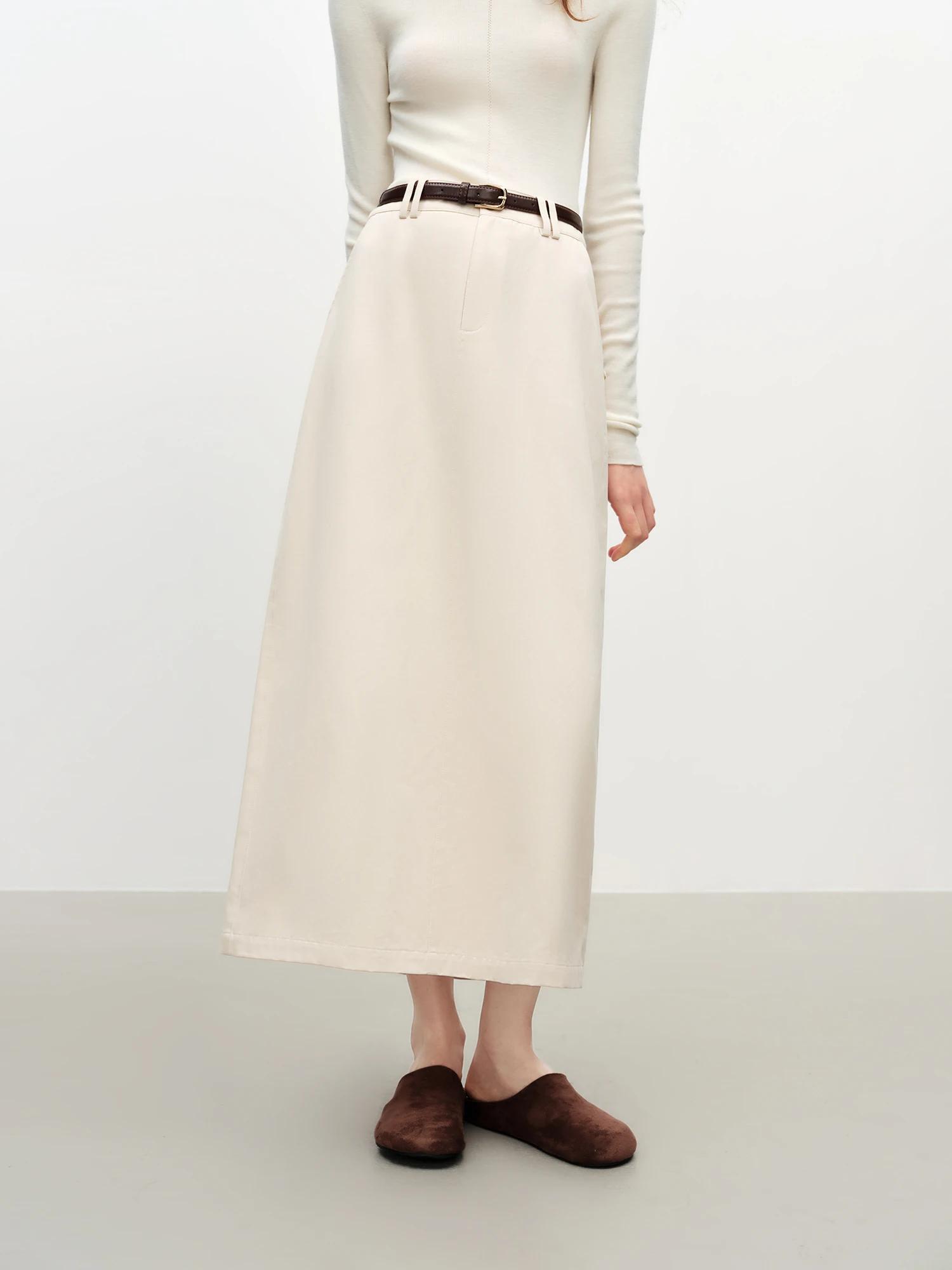 FSLE – jupe droite Extra longue en coton pour femmes, nouveau Style avec ceinture, pour les déplacem
