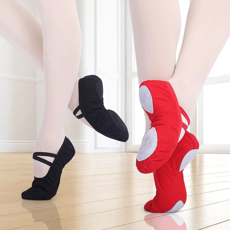 Chaussures de Ballet pour filles, chaussures de danse en toile pour femmes, chaussures de Ballet à s
