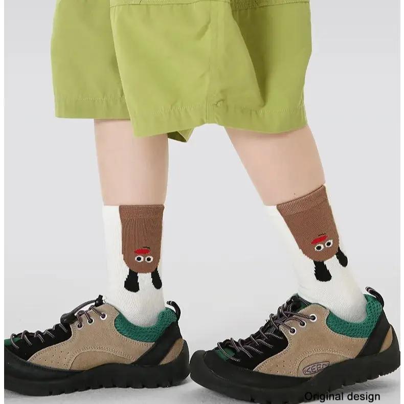 Chaussettes pour enfants printemps 2026, motif dessin animé chiot et lettres, chaussettes en coton p