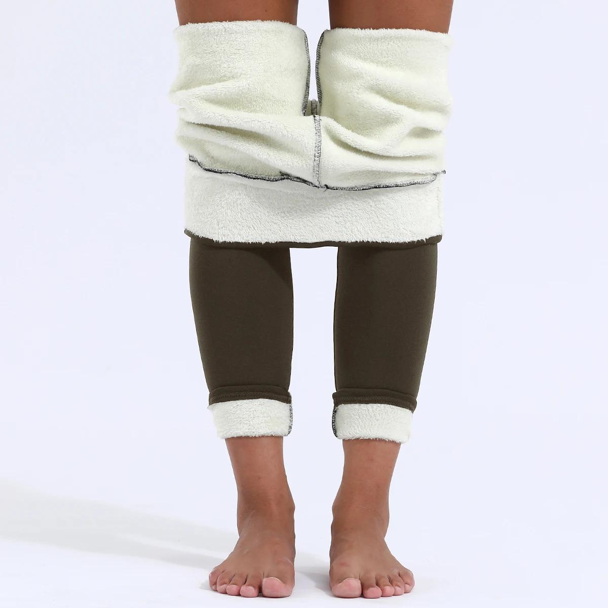 Femmes hiver Plus velours Stretch Leggings taille haute Leggings chauds femmes décontracté épais hiv