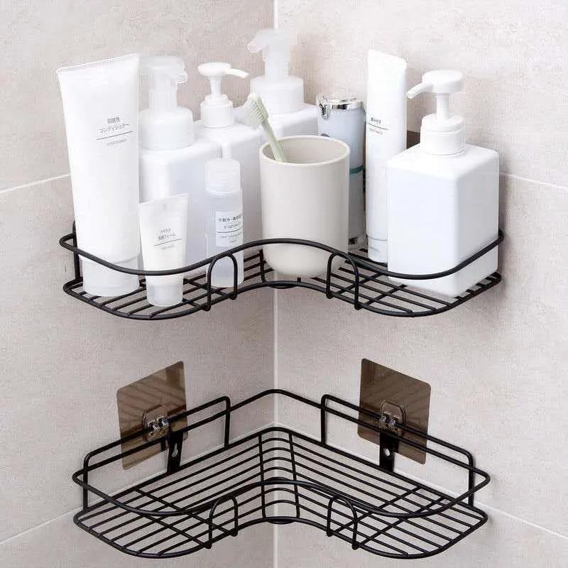 Crochet de rangement en fer T1 pour la salle de bain, sans poinçonnage, étanche, adhésif, cuisine, H