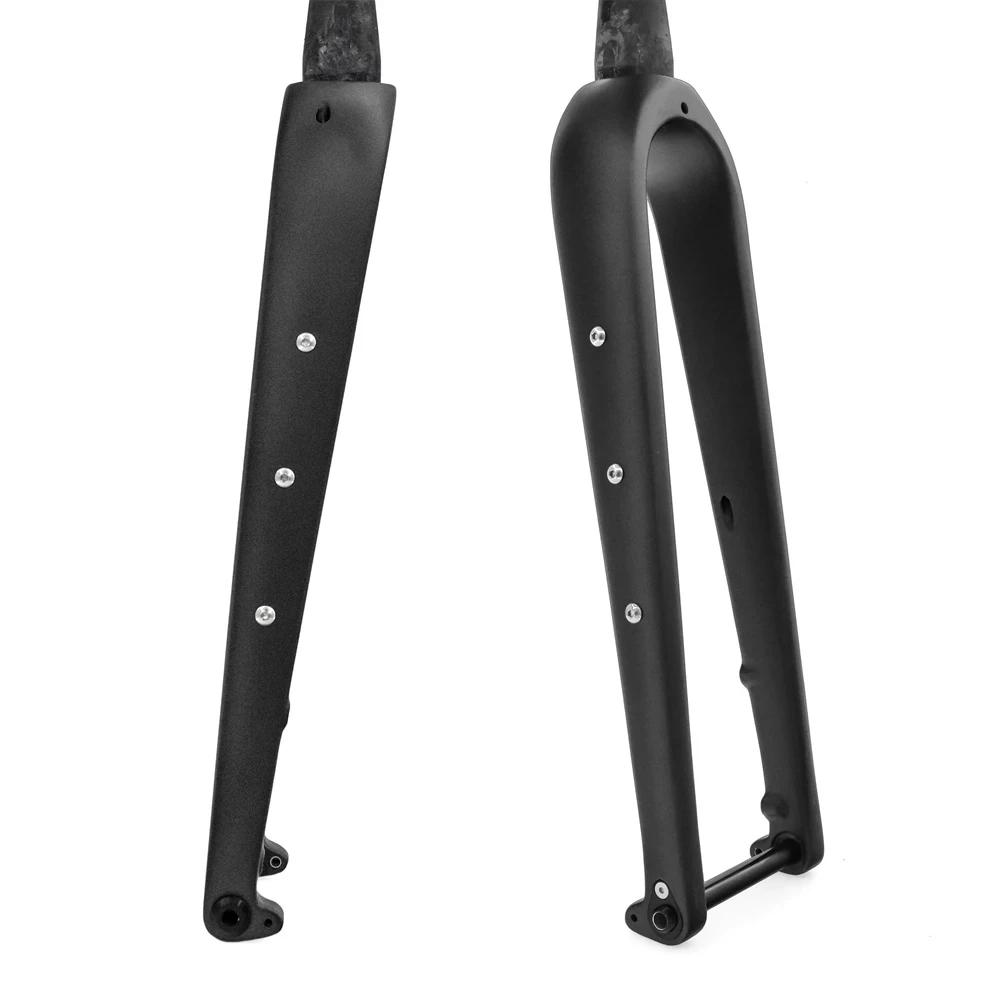Gravel-Fourche avant en carbone ultralégère pour vélo de route, tube droit et conique, frein à disqu