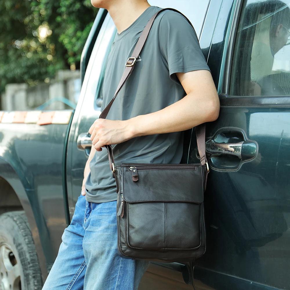 WESTAL sacs pour hommes en cuir véritable sac de messager bandoulière sacs à bandoulière pour homme