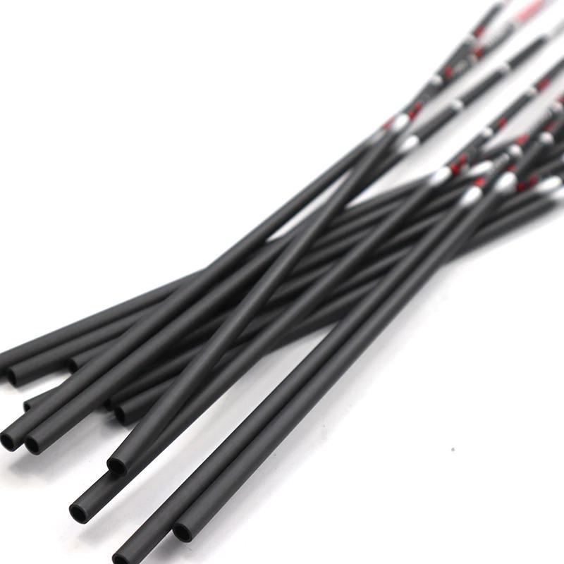 12 pièces tir à l'arc pur carbone flèches arbre ID4.2mm noir/rose 30 pouces pour arc classique et fl