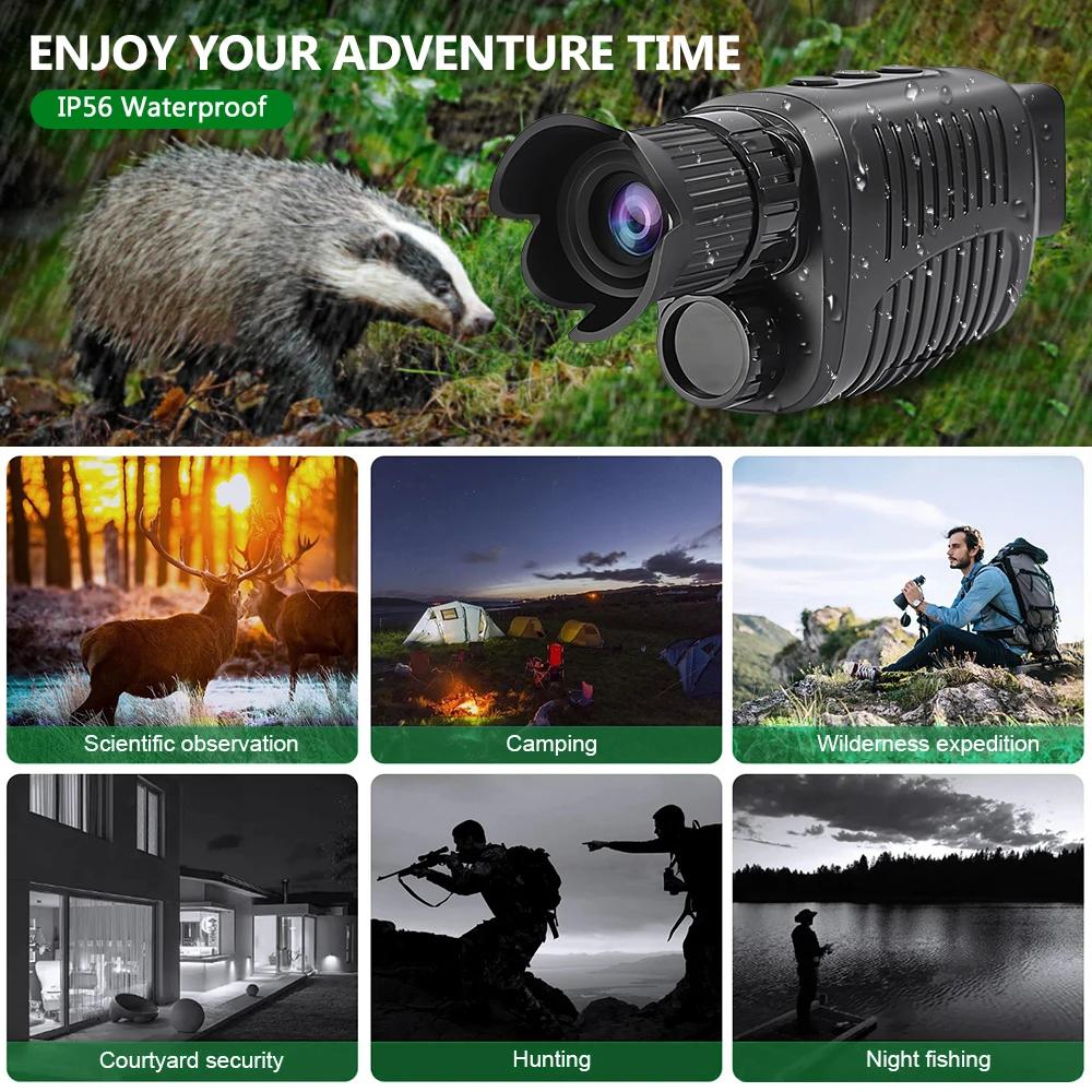 Appareil de vision nocturne monoculaire, caméra infrarouge HD 1080P, n'aime lumineux numérique 5X, t