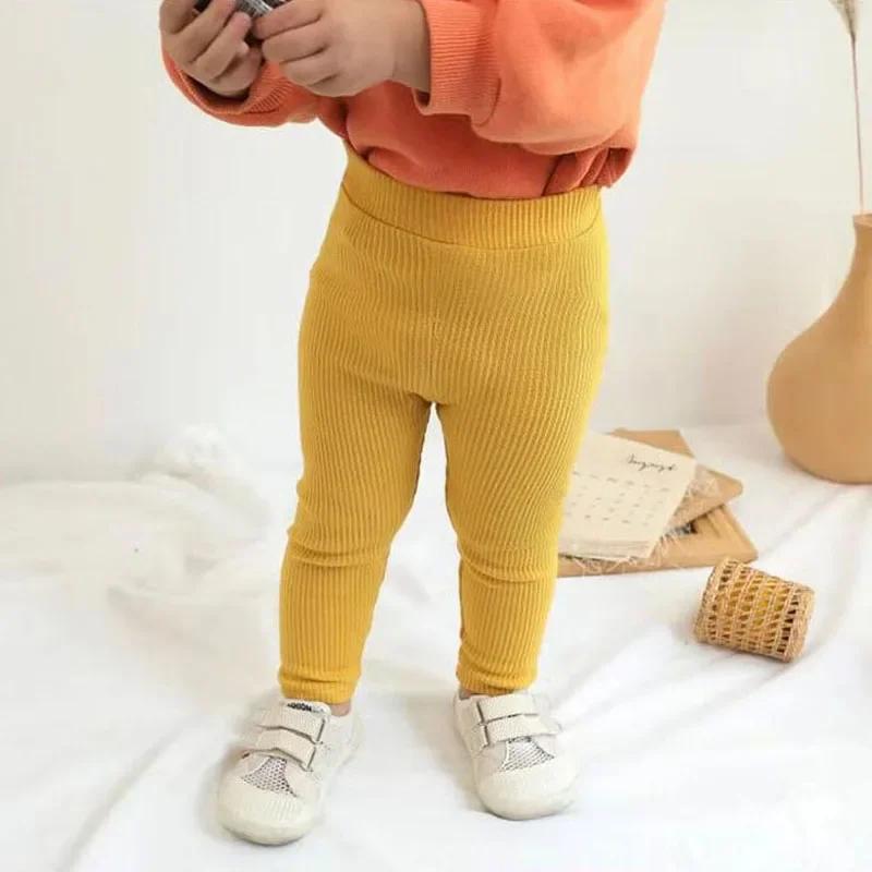 Pantalons pour bébés filles et garçons, taille haute, en coton, grand PP, Leggings, vêtements pour e