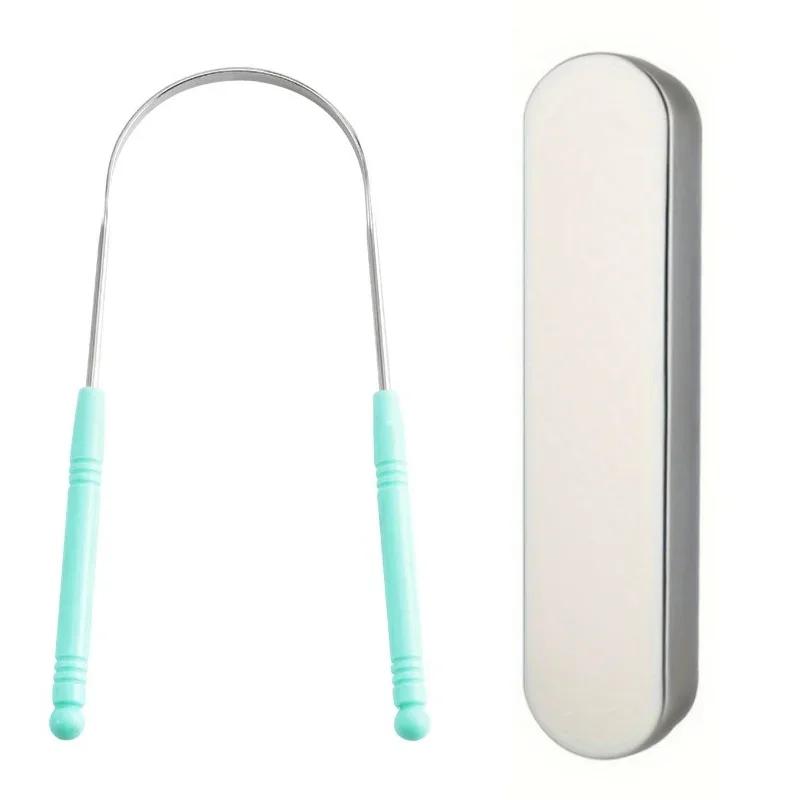 Grattoir à langue en acier inoxydable, 1 pièce, nettoyeur de langue buccale, brosse à dents, hygiène