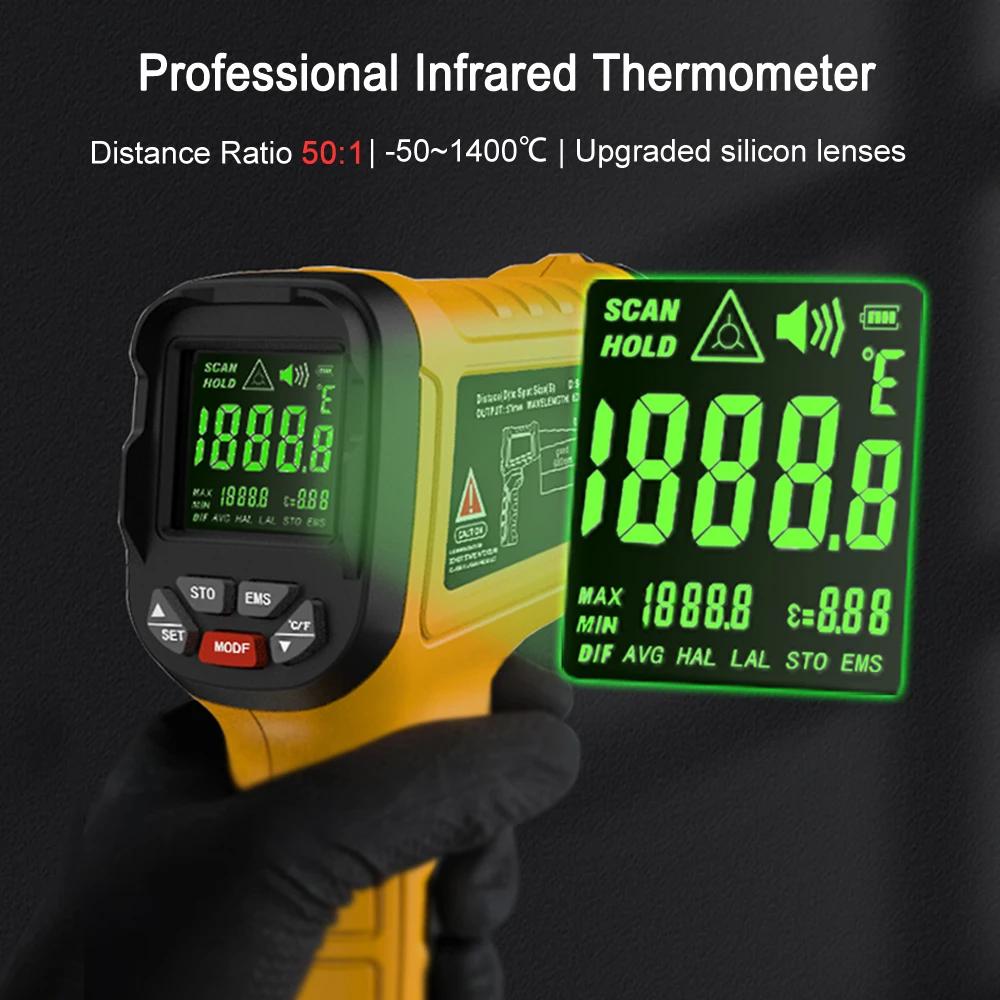 BSIDE -50 ~ 1400C thermomètre infrarouge professionnel 50:1 numérique IR-LCD compteur de température