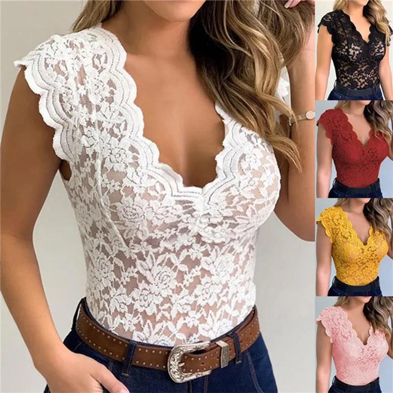 Débardeur Sexy en Dentelle pour Femme, Camisole Col en V, Sous-Vêtements Précieux, Nouvelle Collecti
