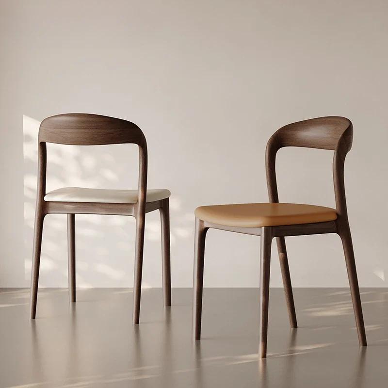 Chaise de bureau en bois massif italien, chaise de salle à manger de cuisine, dossier de loisirs, me