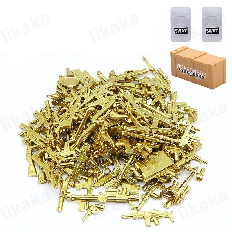 MOC armes militaires blocs de construction pièces compatibles classique armée pistolet accessoires b