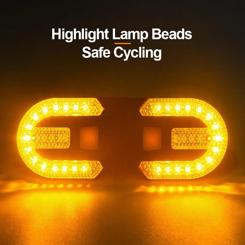 Clignotant de vélo feu arrière feux à distance LED Rechargeable USB lampe de vélo indicateurs sans f