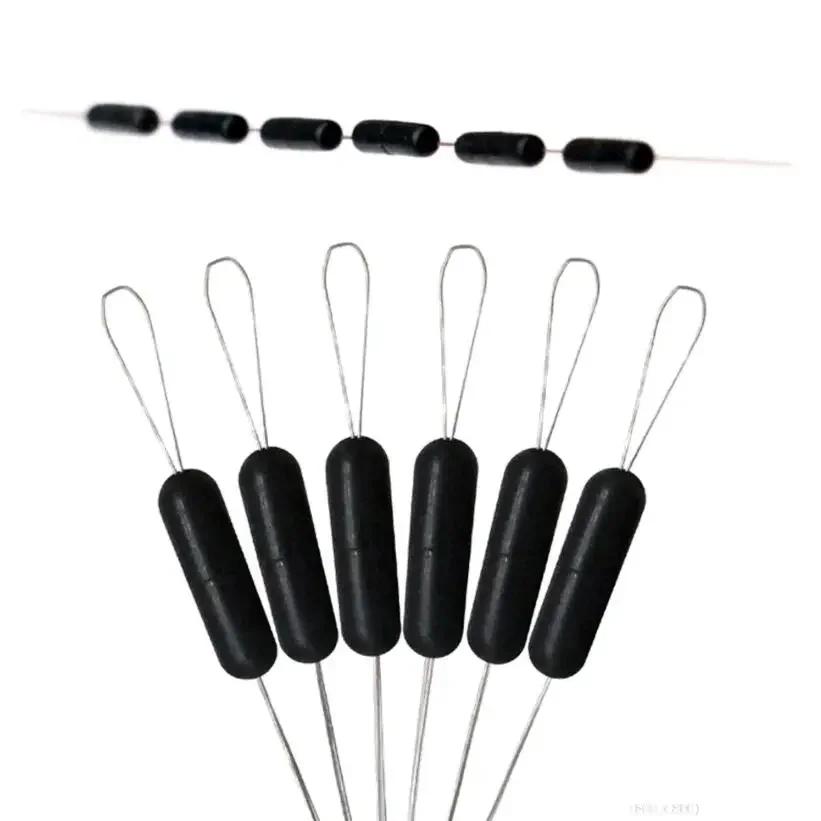 10 groupes (60 pièces) 0,4-8.0 # Bouchon de ligne de pêche en Silicone, bouchon de haricot spatial