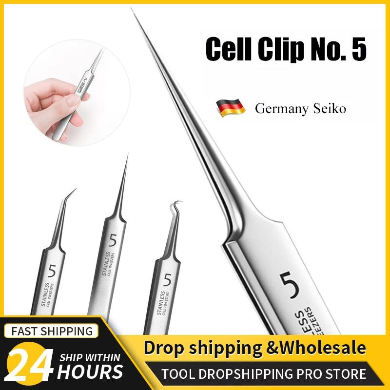 Allemand Ultra-fin N° Pincettes à Clip pour points noirs, 5 cellules, pour Salon de beauté, spécial