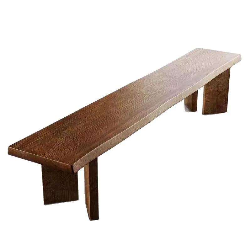 Tabouret long en bois massif de style chinois nordique, banc simple et moderne pour célébrités d'int