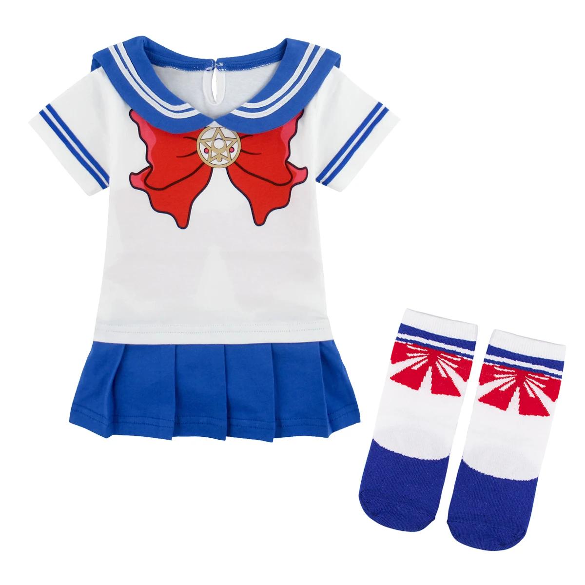 Barboteuse à manches courtes Sailor Moon pour bébé fille, costume de batterie pour nouveau-né, tenue