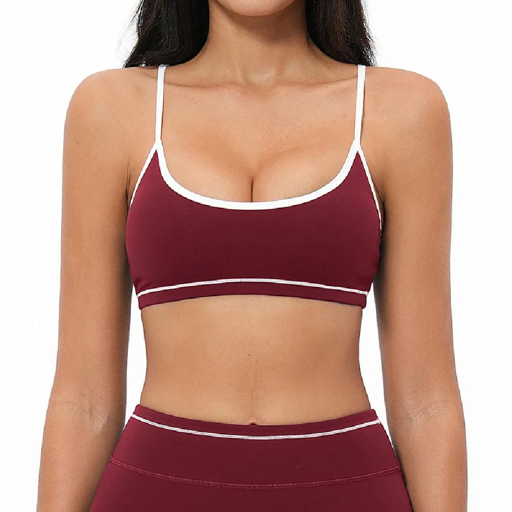 Soutien-gorge de yoga sexy bicolore pour femme, antichoc, à séchage rapide, pour le fitness et l'ent
