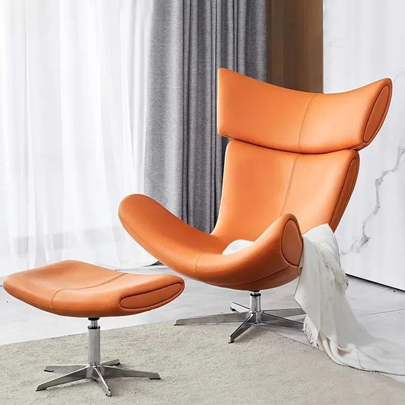 Chaises de Salon ergonomiques confortables, canapé nordique moderne en cuir, fauteuil inclinable de