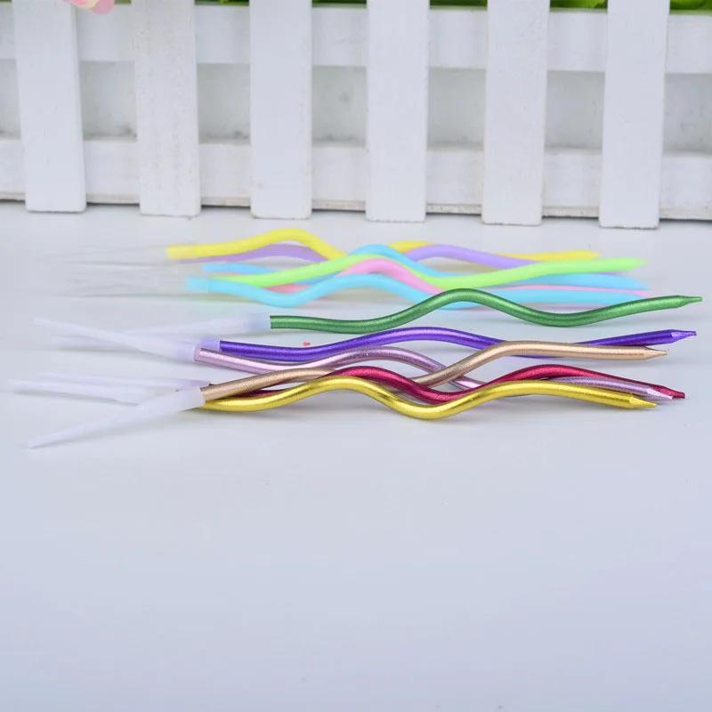 Décoration de gâteau de fête d'anniversaire de mariage, crayon de paraffine dorée, fournitures de cu